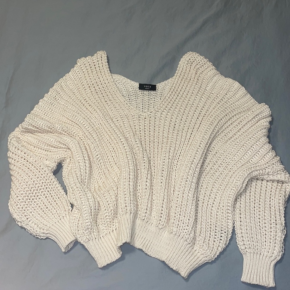 Vici Oversized Knit Sweater in Cream